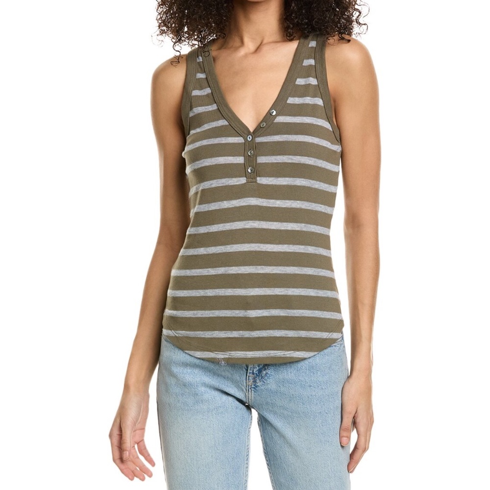 Michael Stars Luna Tank Grey/Olive Medium